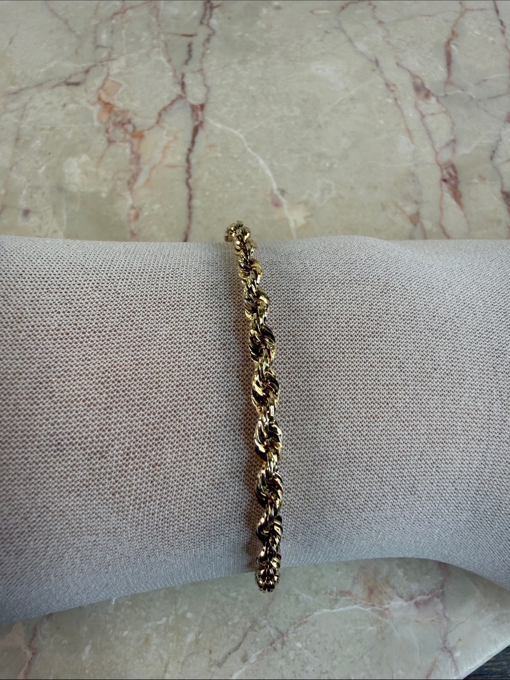 14K Gold Rope Chain Bracelet